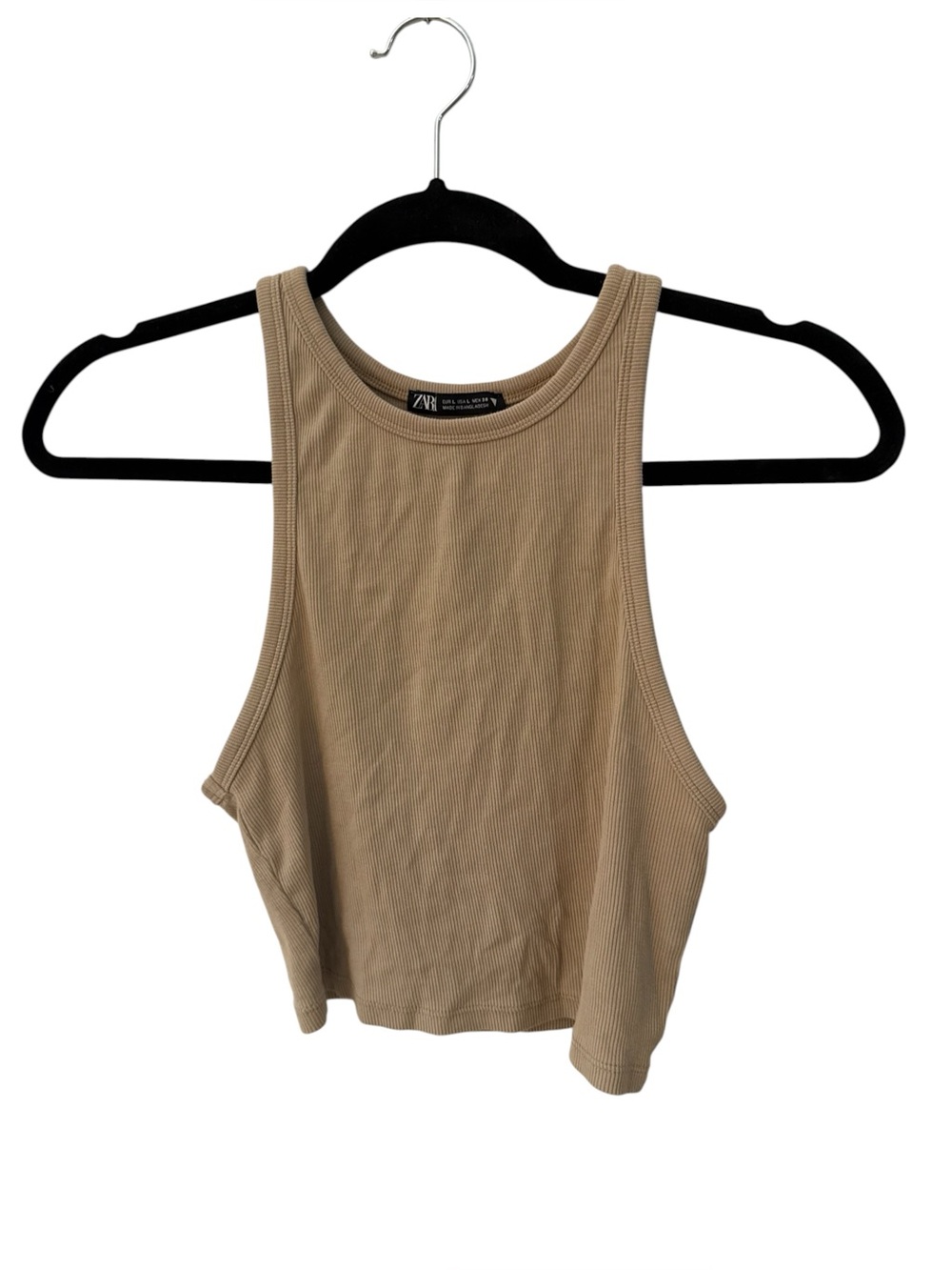 Zara Ribbed Tan Tank Large - Picture 5 of 7